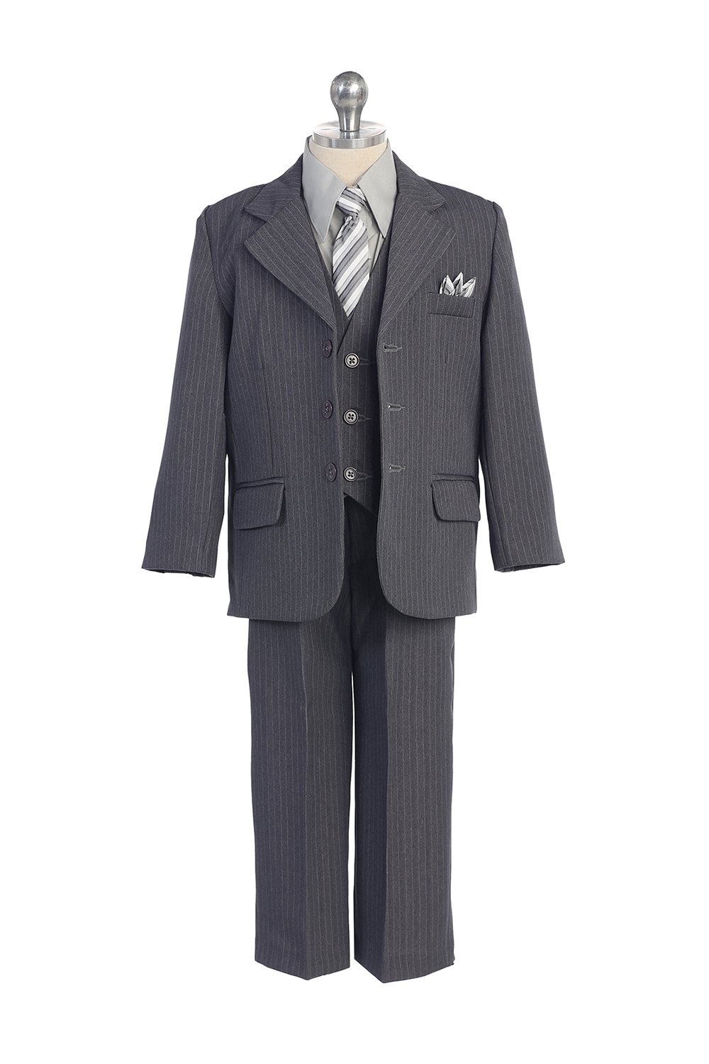 Grey Boy's Pin Stripe Formal Suit Grey Boy's Pin Stripe Formal Suit